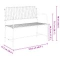 vidaXL Záhradná lavička 2 -Seater 103,5 x 51,5 x 90 cm Oceľ