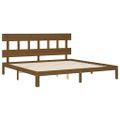 vidaXL Posteľný rám s čelom medovo-hnedý 200x200 cm masívne drevo