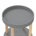 vidaXL 3-poschodový vozík sivý 38x38x82 cm kompozitné drevo a borovica