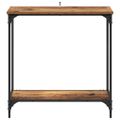 vidaXL Konzolový stôl Staré drevo 75 x 30.5 x 75 cm Kompozitné drevo