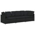 vidaXL Modulárna pohovka s vankúšmi, látková, čierna