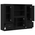 vidaXL Highboard Čierny dub 132 x 35.5 x 103.5 cm Kompozitné drevo