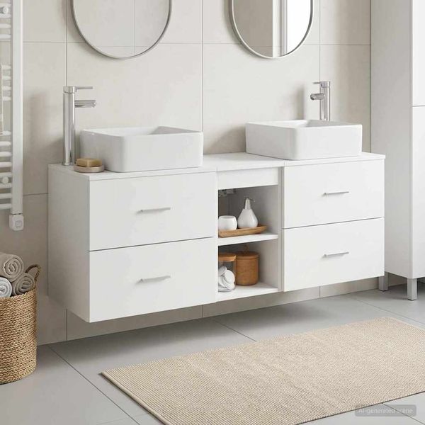 vidaXL Set kabinetov do kúpeľne 3 ks Biela 49,5 x 41 x 63 cm