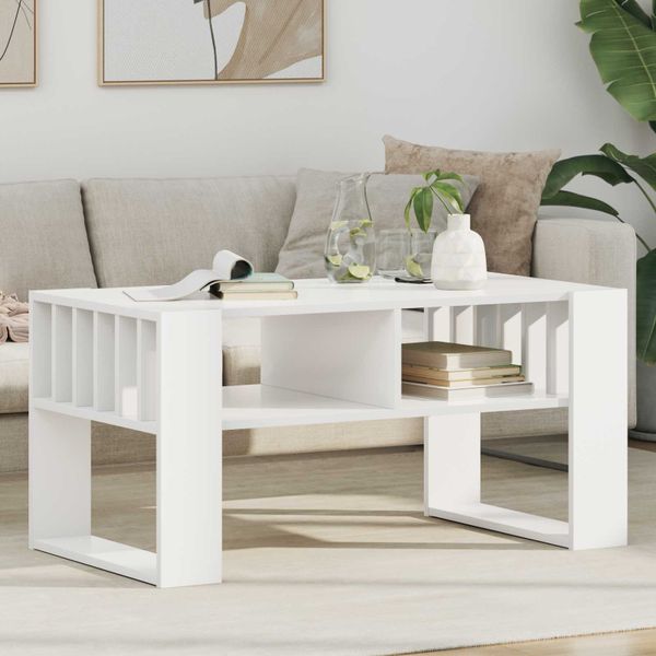 vidaXL Konferenčný stolík Biela 92 x 49,5 x 45 cm Kompozitné drevo