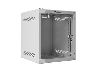 Lanberg racková skriňa 10'' nástenná 6u/280x310 (flat pack) s presklenými dvermi šedá