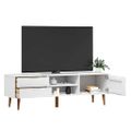 vidaXL TV skrinka MOLDE, biela 158x40x49 cm, borovicový masív