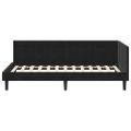 vidaXL Rohový rám postele s čelnou doskou Čierna 90 cm x 190 cm Zamat