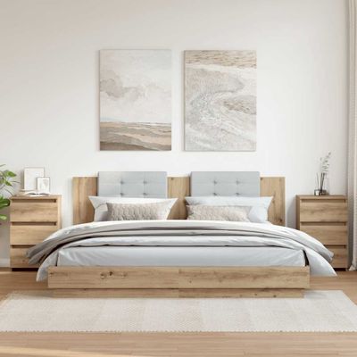vidaXL Nočné skrinky 2 ks Dub Artisan 40x35x62,5 cm Drevo