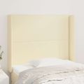 vidaXL Čelo postele so záhybmi krémové 103x16x118/128 cm umelá koža