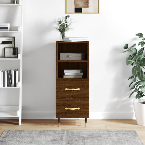 vidaXL Komoda hnedý dub 34,5x34x90 cm spracované drevo