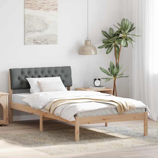 vidaXL Rám postele hnedá a tmavosivá 100 x 200 cm Borovicový masív