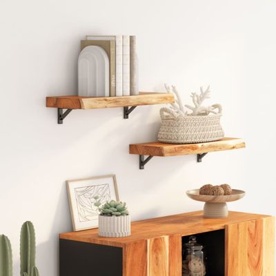 vidaXL Nástenná polica 50x20x2,5 cm obdĺžnik masívna akácia živá hrana