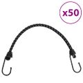 vidaXL Bungee šnúry s reflexnými pásikmi a háčikmi 50 ks 38 cm