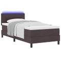 vidaXL Posteľ s pružinovým rámom Tmavohnedá 90 x 200 cm látka