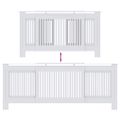 vidaXL Kryt radiátora 2 ks Biela 205 x 20,5 x 81,5cm Kompozitné drevo