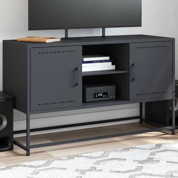vidaXL TV skrinka antracitová 100,5x39x60,5 cm oceľ