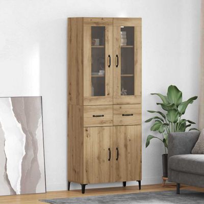vidaXL Highboard Remeselný dub 69,5 x 34 x 180 cm Kompozitné drevo