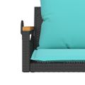 vidaXL Hojdacia lavica s vankúšmi čierna 63x62x40 cm polyratan