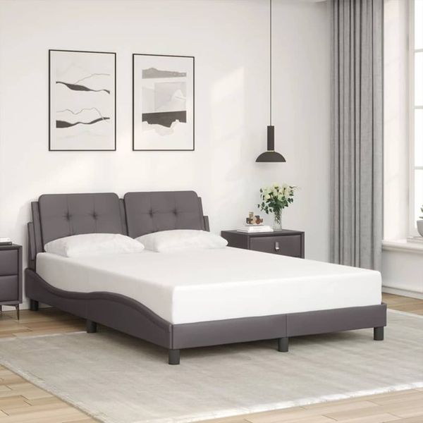 vidaXL Rám postele bez matraca Zadar sivý 140x190 cm umelá koža