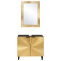 vidaXL Set kabinetov do kúpeľne 2 ks Čierna a mosadz 62 x 33 x 58 cm