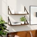 vidaXL Nástenné police 2 ks hnedý dub 60x25x25,5 cm kompozitné drevo