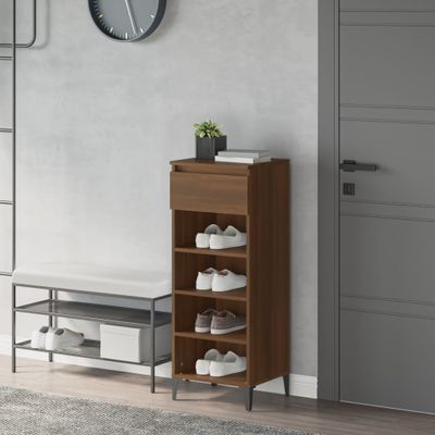 vidaXL Regál na topánky hnedý dub 40x36x105 cm spracované drevo