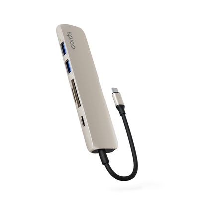 Epico 6v1 hliníkový USB-C 8K hub - hviezdna