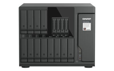 QNAP TVS-h1677AX-R5-16G (AMD Ryzen 5, ZFS, 16GB DDR5 RAM, 12x 3,5'' + 4x 2,5'', 2x 2,5GbE, 2x 10GbE)