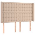 vidaXL Boxspring posteľ matrac a LED kapučínová 140x200 cm umelá koža