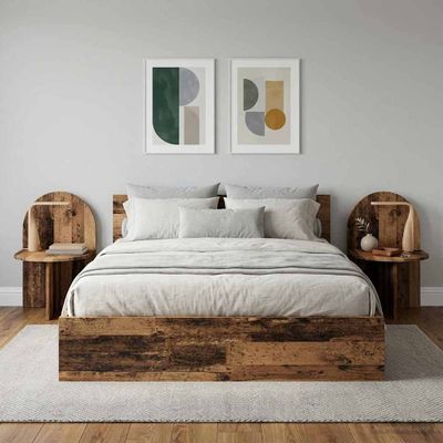 vidaXL Nočný stolík 2 pcs Staré drevo 48 x 49 x 65 cm