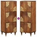 vidaXL Highboard s poličkou Hnedá 40 x 33 x 110 cm Masívne mango drevo