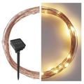 LED nano reťaz EMOS D3ZW01 so solárnym panelom, medený, 12 m, vonkajší aj vnútorný, teplá biela, časovač