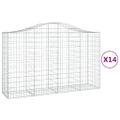 vidaXL Oblúkové gabionové koše 14 ks 200x50x120/140 cm pozink. železo