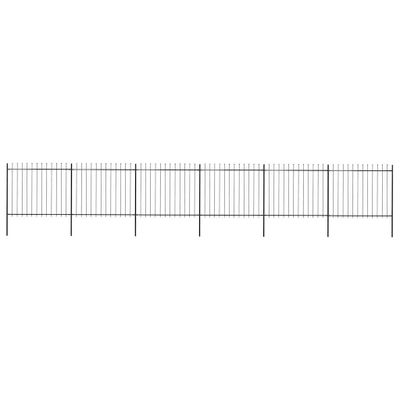vidaXL Záhradný plot s vrchnou časťou z ocele 1005x150 cm čierny