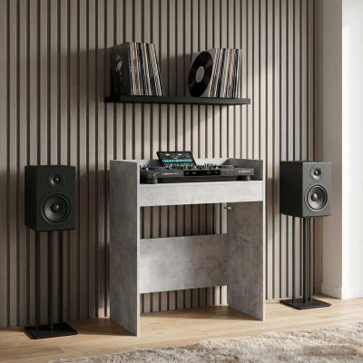 vidaXL DJ stôl Betónovo sivá 102 x 45 x 102 cm Kompozitné drevo