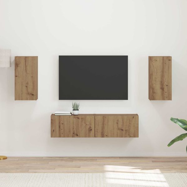 vidaXL Zostava TV skriniek 4 pcs Remeselný dub Kompozitné drevo