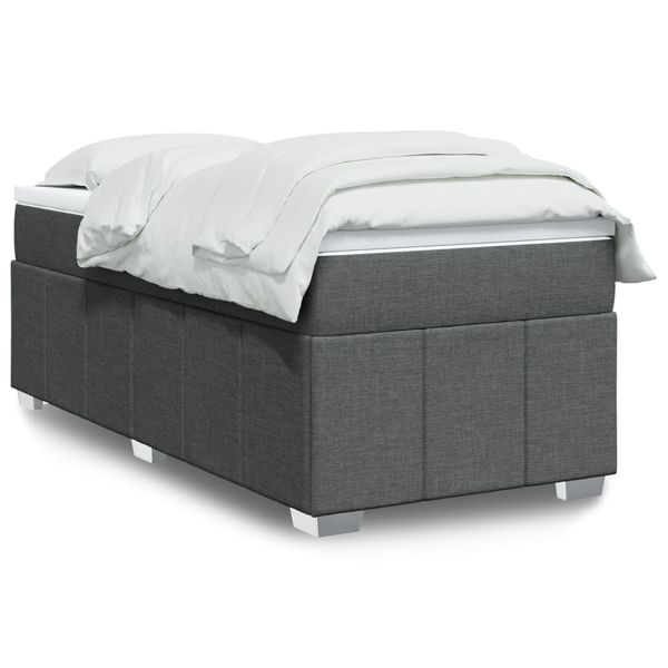 vidaXL Posteľný rám boxsping s matracom tmavosivý 80x200 cm látka