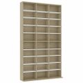 vidaXL Skrinka na CD, biela a sonoma 102x23x177,5 cm, kompozitné drevo