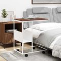 vidaXL Príručný stolík s kolieskami biely 55x36x63,5cm spracov. drevo