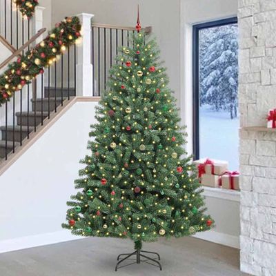 vidaXL Umelý Sklápací Vianočný Stromček Zelená 270 cm PVC a kov