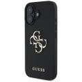 Puzdro Guess Hardcase PU so zrnitou štruktúrou Big 4G a klasickým logom pre iPhone 16 6,1" čierna