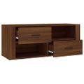 vidaXL TV skrinka hnedý dub 100x35x40 cm spracované drevo