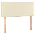 vidaXL Čelo postele s LED krémové 80x5x78/88 cm umelá koža