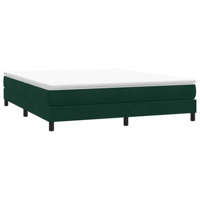 vidaXL Posteľný rám boxsping bez matracom tmavozelený 180x210 cm zamat