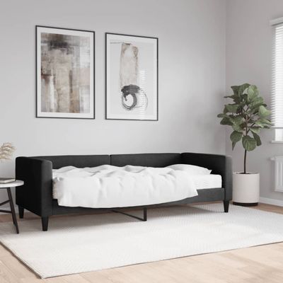 vidaXL Denná posteľ s matracom čierna 80x200 cm látka