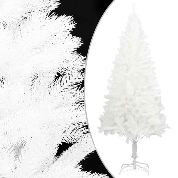 vidaXL Umelý vianočný stromček, realistické ihličie, biely 210 cm