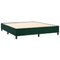 vidaXL Posteľný rám boxsping s matracom tmavozelený 180x200 cm zamat