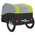 vidaXL Vozík za bicykel, čierno zelený 45 kg, železo