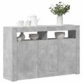 vidaXL Komoda s LED svetlami betónová sivá 116x30x75 cm