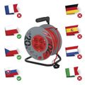Predlžovací kábel EMOS P19420 na bubne 20 m / 4 zásuvky / červený / PVC / 230 V / 1 mm2